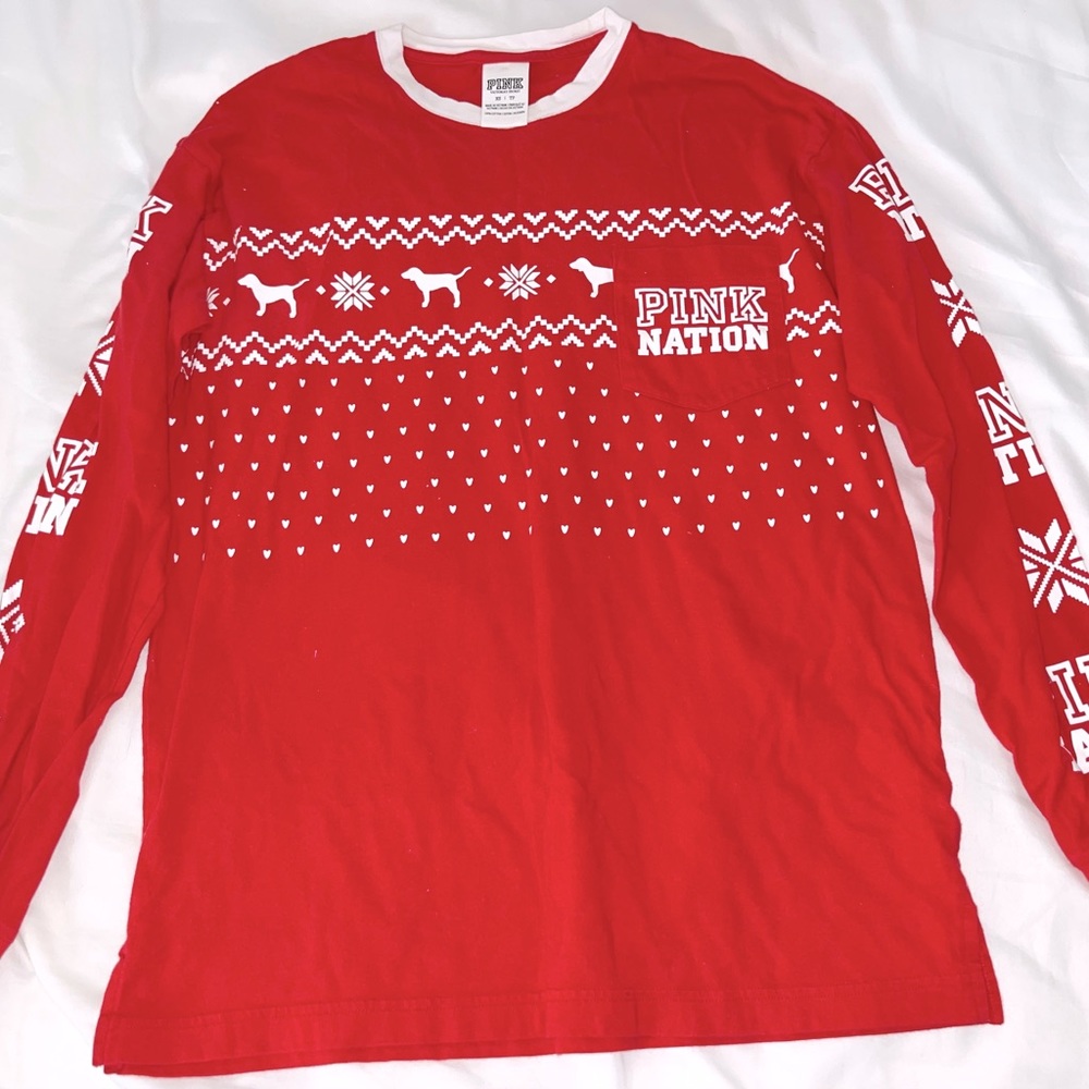 Red PINK winter theme long sleeve
